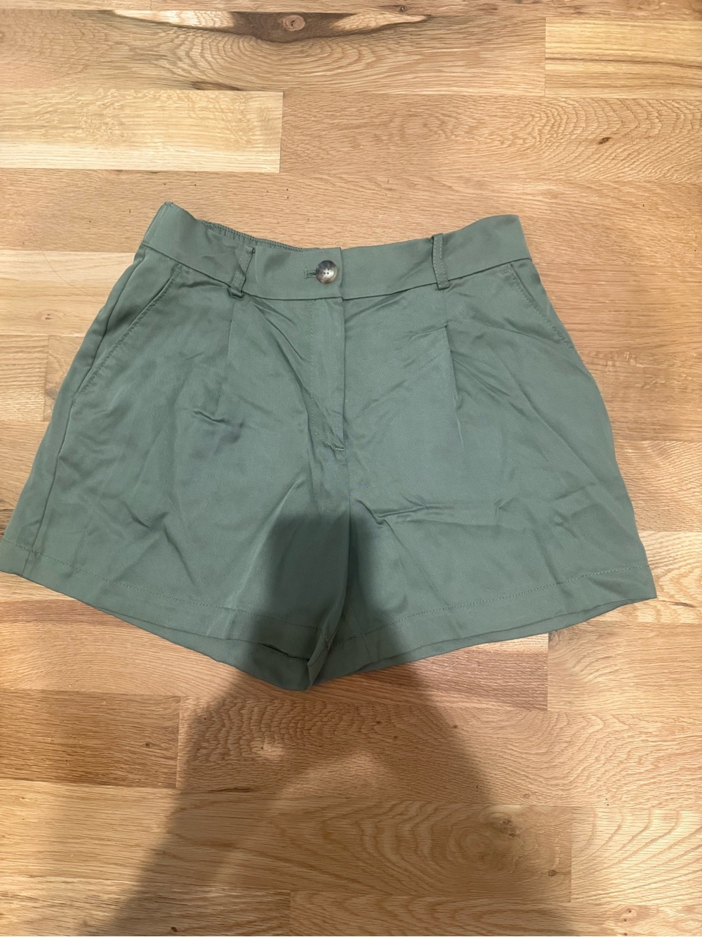 Loft High-Waist Olive Green Women's Tailored Shorts